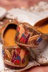 Buy_Kala_Multi Color Zari And Dabka Soulful Grace Thread Embroidered Juttis_Online_at_Aza_Fashions