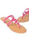 Shop_PREET KAUR_Pink Fierce Cut Work Flats _at_Aza_Fashions