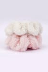 Shop_Choko_White Fur Scrunchie - Set Of 2_at_Aza_Fashions