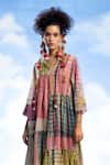 CAPISVIRLEO_Multi Color Cotton V-neck Karamia Tie-dye Print Dress _at_Aza_Fashions