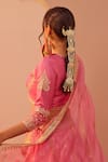 Sheetal Batra_Pink Blouse And Lehenga Bangalore Silk Embroidery Naaina Geometric Bridal Set _Online_at_Aza_Fashions