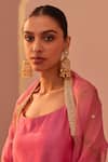 Buy_Sheetal Batra_Pink Kurta And Gharara Silk Chanderi Embroidery Tilla Square Neck Yasmin Set _Online_at_Aza_Fashions