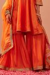 Shop_Sheetal Batra_Orange , Chanderi, Georgette, Fatima Peplum Anarkali Gharara Set _Online_at_Aza_Fashions
