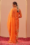 Shop_Sheetal Batra_Orange Organza, Satin, , Bamboo Lace, Cut Work, Aaima Kurta Set _at_Aza_Fashions