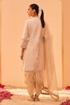 Sheetal Batra_Ivory Kurta Silk Chanderi Embroidery Tilla V Neck Faheeda Placket Set _Online_at_Aza_Fashions