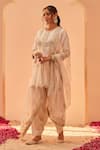 Shop_Sheetal Batra_Ivory Kurta Silk Chanderi Embroidery Tilla Round Nafisah Yoke Salwar Set _Online_at_Aza_Fashions