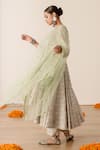 Buy_Gulabo Jaipur_Green Muslin, , Satin Khushi Floret Print Anarkali Pant Set_Online_at_Aza_Fashions
