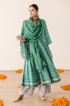 Buy_Gulabo Jaipur_Green Anarkali And Pant Cotton Printed Floral Roshan Set _at_Aza_Fashions