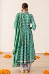 Shop_Gulabo Jaipur_Green Anarkali And Pant Cotton Printed Floral Roshan Set _at_Aza_Fashions