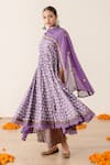 Buy_Gulabo Jaipur_Purple Cotton, Kota Doria Embroidery Roshan Floral Print Anarkali Pant Set _Online_at_Aza_Fashions