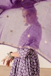 Gulabo Jaipur_Purple Cotton, Kota Doria Embroidery Roshan Floral Print Anarkali Pant Set _at_Aza_Fashions
