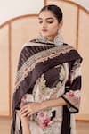 Gulabo Jaipur_Black Muslin Lace Scoop Neck Zara Geometric And Floral Print Kurta Pant Set_Online_at_Aza_Fashions