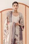 Gulabo Jaipur_Grey Muslin Printed Vintage Scoop Neck Zara Pattern Kurta Pant Set _Online_at_Aza_Fashions