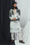 Buy_Nirmooha_White Nokia Silk Print Landscape Kurta With Pant _at_Aza_Fashions