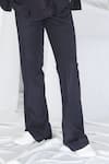 Buy_Nirmooha_Black Suiting Plain Solid Flared Pant _Online_at_Aza_Fashions