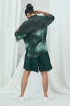 Shop_Nirmooha_Emerald Green Crepe Plain Solid Shorts _at_Aza_Fashions