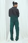 Shop_Nirmooha_Emerald Green Crepe Plain Solid Baggy Pant _at_Aza_Fashions