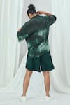 Shop_Nirmooha_Emerald Green Crepe Printed Bloch Hawaiian Shirt _at_Aza_Fashions