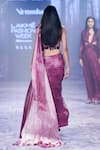 Shop_Nirmooha_Purple Platinoir (metallic) Hand Embroidered Blouse Pre-draped Ombre Saree With _at_Aza_Fashions