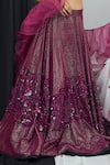 Nirmooha_Purple Lurex Hand Embroidery Swirl Sweetheart Neck Lehenga Set _Online_at_Aza_Fashions