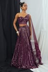 Buy_Nirmooha_Purple Hand Embroidery Sweetheart Neck Lehenga With Blouse _at_Aza_Fashions