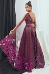 Shop_Nirmooha_Purple Hand Embroidery Sweetheart Neck Lehenga With Blouse _at_Aza_Fashions