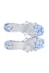 Buy_Preet Kaur_Blue Crystals Poppy Print Spool Heels _Online_at_Aza_Fashions