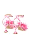 Buy_PREET KAUR_Pink 3d Crystals Poppy Print Feather Embellished Heels _Online_at_Aza_Fashions