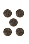 Cosa Nostraa Gold Guiding Star Carved Buttons - Set Of 5 Online at Aza Fashions Cosa Nostraa_Gold Guiding Star Carved Buttons - Set Of 5 _Online_at_Aza_Fashions