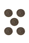 Cosa Nostraa_Gold Triangle Power Carved Buttons - Set Of 5 _Online_at_Aza_Fashions
