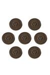 Cosa Nostraa_Gold Triangle Power Carved Buttons - Set Of 7 _Online_at_Aza_Fashions