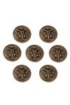 Cosa Nostraa_Gold Regal Defenders Carved Buttons - Set Of 7 _Online_at_Aza_Fashions