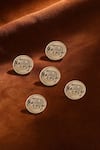 Buy_Cosa Nostraa_Gold Royal Elephant Carved Buttons - Set Of 5 _at_Aza_Fashions