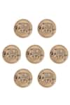 Shop_Cosa Nostraa_Gold Royal Elephant Carved Buttons - Set Of 5 _at_Aza_Fashions