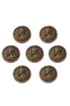 Cosa Nostraa_Gold Nobel King Buttons - Set Of 7 _Online_at_Aza_Fashions