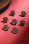 Buy_Cosa Nostraa_Gold Spiral Stardust Carved Buttons - Set Of 7 _at_Aza_Fashions