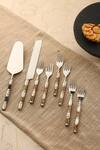 Buy_Amoliconcepts_White Stainless Steel Mother Of Pearl Cutlery Set _at_Aza_Fashions