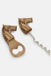 Shop_Amoliconcepts_Brown Stainless Steel Horse Bottle Opener And Cork Screw Set_at_Aza_Fashions