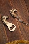 Amoliconcepts_Brown Stainless Steel Horse Bottle Opener And Cork Screw Set_Online_at_Aza_Fashions