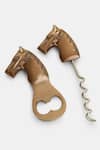 Buy_Amoliconcepts_Brown Stainless Steel Horse Bottle Opener And Cork Screw Set_Online_at_Aza_Fashions