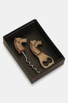 Shop_Amoliconcepts_Brown Stainless Steel Horse Bottle Opener And Cork Screw Set_Online_at_Aza_Fashions