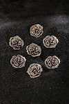 Buy_Cosa Nostraa_Gold Regal Rose Carved Buttons - Set Of 7 _at_Aza_Fashions