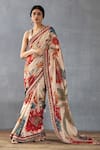 Buy_Torani_Beige Handwoven Chanderi Printed Badami Falak Saree With Blouse _at_Aza_Fashions