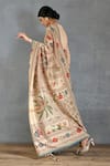 Shop_Torani_Beige Handwoven Chanderi Printed Badami Mulmul Saree With Blouse _Online