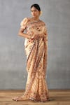 Shop_Torani_Beige Handwoven Chanderi Printed Badami Narmin Saree With Blouse _Online_at_Aza_Fashions