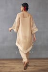 Shop_Torani_Beige Silk Organza Hand Mradu Sharbati Work Kaftan Pant Set  _at_Aza_Fashions