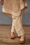 Shop_Torani_Beige Silk Organza Hand Mradu Sharbati Work Kaftan Pant Set  _Online_at_Aza_Fashions