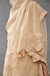 Shop_Torani_Beige Silk Organza Hand Mradu Sharbati Work Kaftan Pant Set  