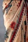 Torani_Beige Silk Organza Printed Digital Badami Mridhini Saree With Blouse  _Online_at_Aza_Fashions