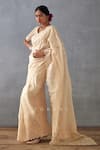 Torani_Beige Silk Organza Hand Embroidery Mradu Advika Saree With Blouse  _Online_at_Aza_Fashions